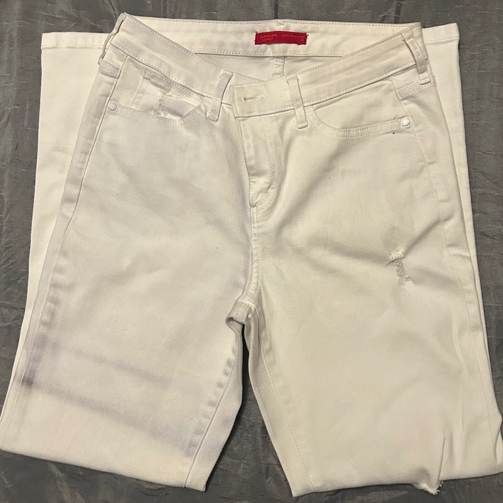 White Jennifer Lopez Women's Flawless Sculpt High Rise Skinny Jeans